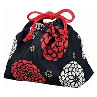 たつみや お弁当袋 HAKOYA 百華 巾着袋 黒 254903 1個（直送品）