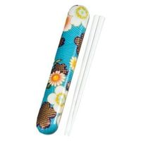 たつみや 箸&箸箱セット 日本製 布貼箸箱セット HAKOYA(ハコヤ) 18cm 加賀桜 ブルー 269291 1個（直送品）