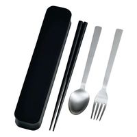 たつみや トリオセット 箸 スプーン フォーク ステンレス 大人のカトラリー HAKOYA モノトーン ブラック 354798 1個（直送品）