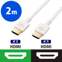 HDMIケーブル Premium HDMI 2m 4K 60P スリム ホワイト DH-HDP14ES20WH エレコム 1個（直送品）