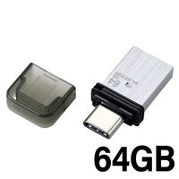 USBメモリ 64GB 2in1 【 Type-C / USB A 】 シルバー MF-CAU32064GSV エレコム 1個（直送品）
