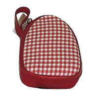 トレードワークス スリッパ パステルチェック 携帯スリッパ 折りたたみスリッパ レッド 319762 1個（直送品）