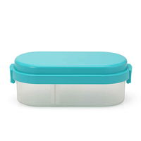 お弁当箱 1段 600ml 抗菌 保冷剤一体型 ジェルクール GEL-COOL ドーム クリアランチボックス M ゴルゴンゾーラブルー（直送品）