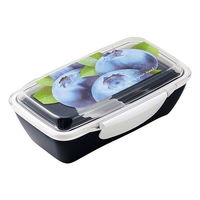 小森樹脂 お弁当箱 1段 2点ロック フルーツ ドームランチボックス フレスコ 500ml ブルーベリー 325751 1個（直送品）