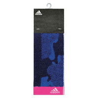 スポーツタオル adidas アディダス 20×90cmアクティブロングタオル クロノス フェイスタオル マフラータオル ブルー（取寄品）