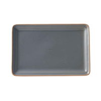 丸利玉樹利喜蔵商店 プレート 21.5cm レクタングルプレート エッジライン 陶器 グレー 376868 1個（直送品）