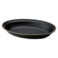 丸利玉樹利喜蔵商店 カレー皿 27cm オーバル エッジライン 陶器 ブラック 376873 1個（直送品）