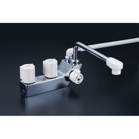 KVK シャワー混合栓 KF207N 台付ハンドル　未使用品 KVK KF207N KVK デッキ形一時止水付2ハンドルシャワー（左側