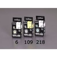 エスコ 6mm テープカートリッジ(白に黒文字) EA761DX-6 1セット(4個)（直送品）
