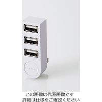 エスコ [3ポート] USB2.0ハブ(ホワイト) EA764AD-31B 1セット(3個)（直送品）