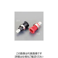 エスコ 4mm パネルマウントソケット(赤) EA940DP-312 1セット(20個)（直送品）