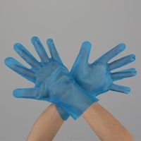エスコ [L] 手袋(ポリエチレン・エンボス・ブルー/100枚) EA354DS-37 1セット(1500枚:100枚×15箱)（直送品）