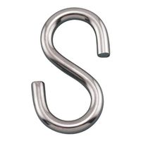 エスコ 34.2x3.1mm Sフック(ステンレス製/5個) EA638EH-1 1セット(100個:5個×20袋)（直送品）