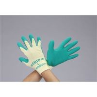 エスコ [L] 手袋(ポリエステル、綿・天然ゴムコート/緑) EA354GD-13 1セット(15双)（直送品）