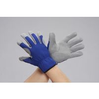 エスコ [M] 手袋(合成皮革/青・グレー) EA353BJ-86 1セット(10双)（直送品）