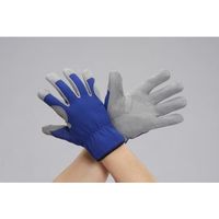 エスコ [LL] 手袋(合成皮革/青・グレー) EA353BJ-88 1セット(10双)（直送品）