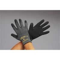 エスコ [L] 手袋(ポリエステル、綿・天然ゴムコート/黒) EA354GD-17A 1セット(15双)（直送品）