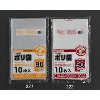 エスコ 90L ごみ袋( 透明/10枚) EA995AD-227 1セット(100枚:10枚×10パック)（直送品）