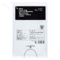 【ポリ袋】アスクル ひも付き規格袋エコノミータイプ HDPE 0.007mm厚 10号 半透明 1袋（100枚入） オリジナル