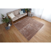 トシシミズ ナチュラルポスチュアー 洗える マイクロ2層ウレタン パズル ラグマット PZ-305 950×950mm ミルクティー 1枚（直送品）