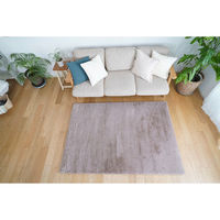 トシシミズ ナチュラルポスチュアー RF-400 低反発高反発ラビットファー ラグ 190×190cm ラベンダーアッシュ 1枚（直送品）