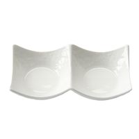 アースモス 豆皿 白磁 石目型2連豆皿 [7個入] vac-101-07018（直送品）