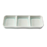 アースモス 仕切り皿 青白磁 三品皿（中） [4個入] vac-109-07021（直送品）