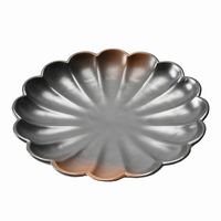 アースモス 小皿 やきしめ 菊型7.0寸丸皿 [2個入] vac-114-02029（直送品）