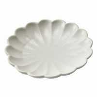 アースモス 小皿 パール(銀結晶) 菊型6.0寸丸皿 [3個入] vac-115-02028（直送品）