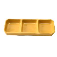 アースモス 仕切り皿 レモン 三品皿(中) [4個入] vac-121-07021（直送品）