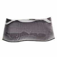 アースモス 小皿 アメジスト タタラ型8.0寸長角皿 [2個入] vac-126-04019（直送品）