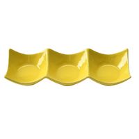 アースモス 豆皿 黄 石目型3連豆皿 [5個入] vac-201-07019（直送品）