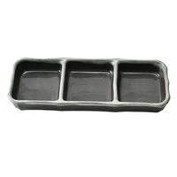 アースモス 仕切り皿 鉄結晶 三品皿(中) [4個入] vac-211-07021（直送品）