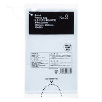 【ポリ袋】アスクル 吊るしひも付き規格袋 LDPE 0.02mm厚 9号 透明 1セット（100枚×10袋入）  オリジナル