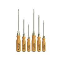 木柄貫通ドライバー(六角ボルスター付)セット 6本組 5，5x100， 7，0x125， 9，0x150， PH1x80， PH2x100，（直送品）