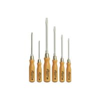 木柄貫通ドライバー(六角ボルスター付)セット 6本組 4，5x90， 5，5x100， 7，0x125， 9，0x150， PH1x80，（直送品）