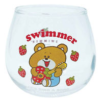 サンアート グラス 290ml ゆらゆらグラス SWIMMER コップ ガラス 日本製 くまandいちご 365514 1個（直送品）