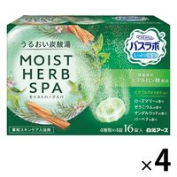 HERSバスラボ MOIST HERB SPA（モイストハーブスパ）1セット（16錠入×4箱） 白元アース （透明タイプ）