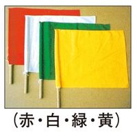 加藤商店 手旗 大 赤 かし棒付 680×680 FLT-LR1 1セット（2本）（直送品）