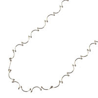 日本紐釦貿易 ネックレスチェーン 2mの切売カット 約/径線0.5mm 穴0.8mm シルバー KH26（直送品）