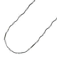 日本紐釦貿易 チェーン 2mの切売カット 内径約0.8mm モチーフ6.5×12mm ブラックニッケル KH43（直送品）