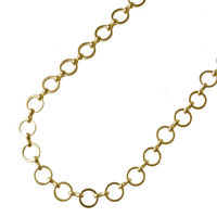 日本紐釦貿易 ネックレスチェーン 5mの切売カット 約/径線1mm 内径8mm ゴールド KH53（直送品）