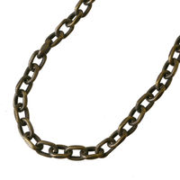 日本紐釦貿易 チェーン 5mの切売カット 内径約5mm 径線約1.5mm アンティークゴールド KH72（直送品）