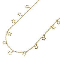 日本紐釦貿易 チェーン 5mの切売カット 星型 内径約1mm 径線約0.5mm 星W6mm ゴールド KH73（直送品）