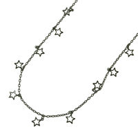 日本紐釦貿易 チェーン 5mの切売カット 星型 内径約1mm 径線約0.5mm 星W6mm ブラックニッケル KH75（直送品）