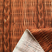 日本紐釦貿易 オックスプリント生地　籠柄　濃茶　4mカット　MI39403-2-4M　約巾110cm×4mカット（直送品）