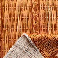 日本紐釦貿易 オックスプリント生地　籠柄　茶　4mカット　MI39403-1-4M　約巾110cm×4mカット（直送品）