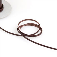 日本紐釦貿易 本革 ヌメ革テープ 3mm巾×4m切売カット col.4焦茶 MTLS1003-4-4M（直送品）