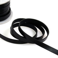 日本紐釦貿易 本革 ヌメ革テープ 10mm巾×4m切売カット col.7黒 MTLS1010-7-4M（直送品）