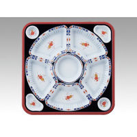 アヅミ産業 オードブル容器　TO-380 オードブル容器 有田 紺セット　100枚(10枚×10) 00598028（直送品）